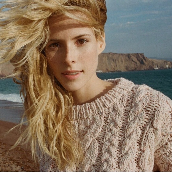 Doen Bee Pink Cable Knit Chunky Sweater Size Size M - Picture 4 of 13